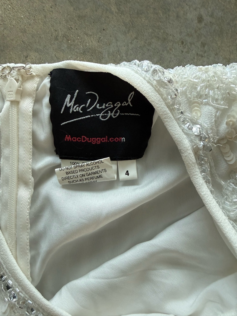 Mac Duggal Ivory Beaded Sleeveless Midi Dress - Picture 8 of 8